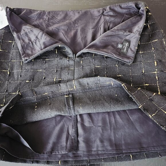 Tahari ASL Tweed Black/Gold Metallic Minimalist Cocktail Pencil Skirt Sz. 14 NWT - Picture 8 of 9